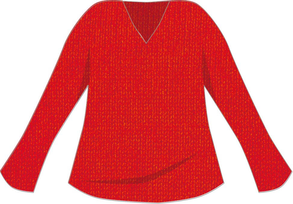 プルオーバー ロングスリーブ Vネック ニット レッド 赤色 の商用利用可能な無料 フリーファッションイラスト素材 Cbk Stocks