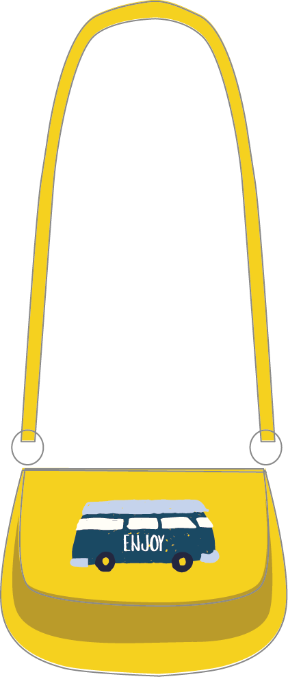 ショルダーバッグ プリント イラスト イエロー 黄色 の商用利用可能な無料 フリーファッションイラスト素材 Cbk Stocks