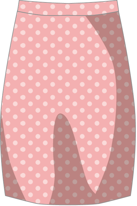 タイトスカート ミドル ドット 水玉 ピンク の商用利用可能な無料 フリーファッションイラスト素材 Cbk Stocks